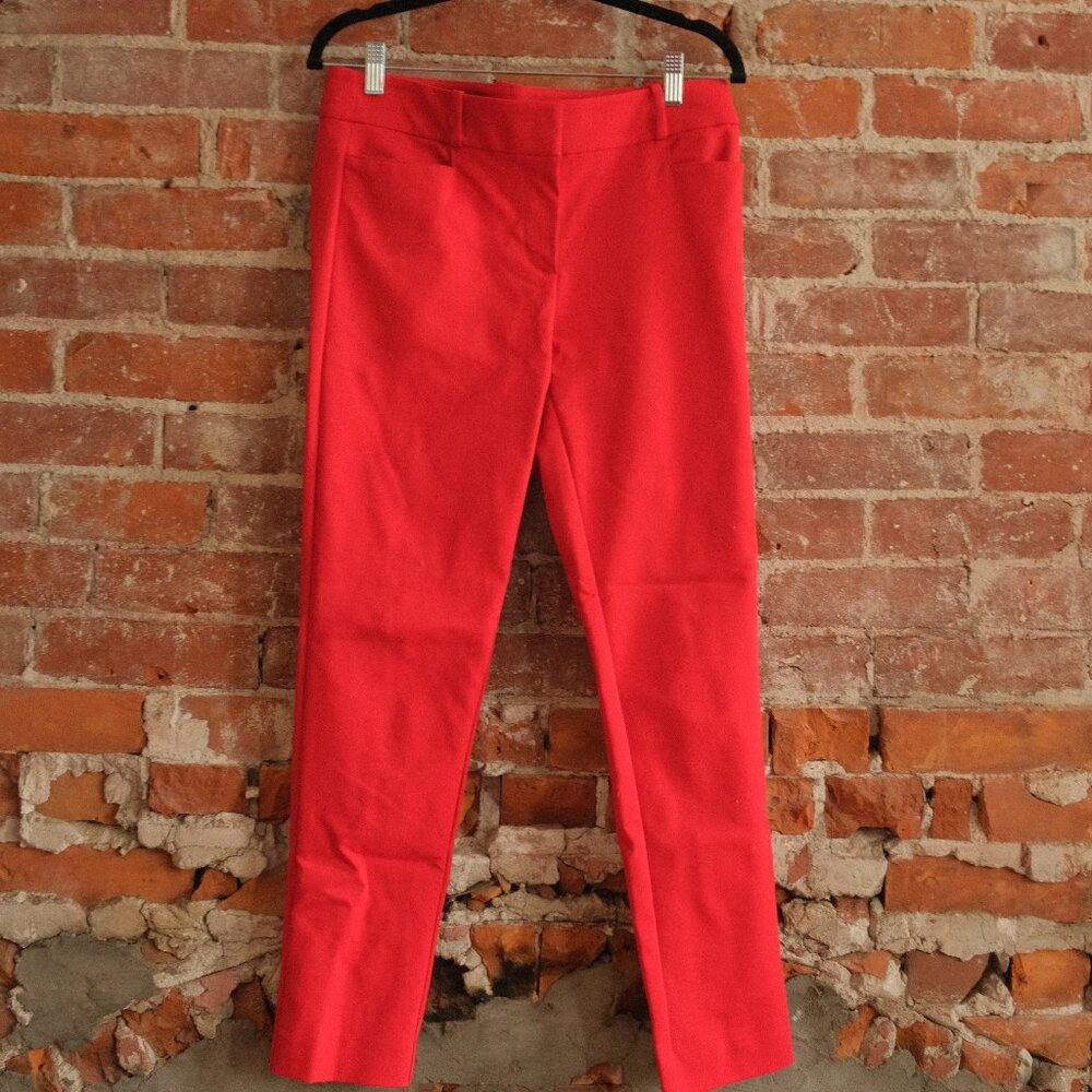 Women's Red Skinny Fit Trousers